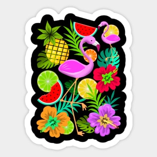 Flamingo, Pineapple, Watermelon Summer Fun Pattern Sticker